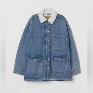 H&M Denim Shearling Jacket